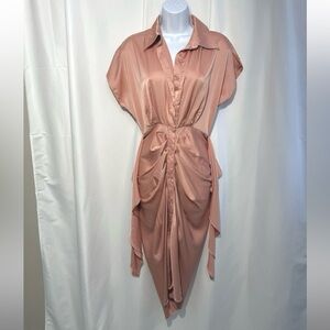 DO+BE Asymmetrical Blush Pink Draped Dress